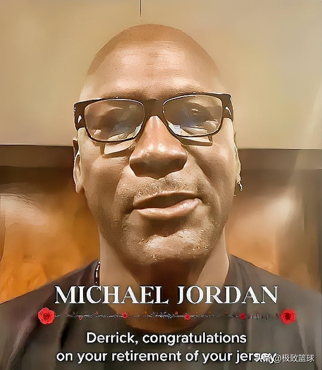 公牛名宿乔丹喊话罗斯！今日，公牛在官方社媒上发布了一段乔丹对罗斯球衣退役仪式