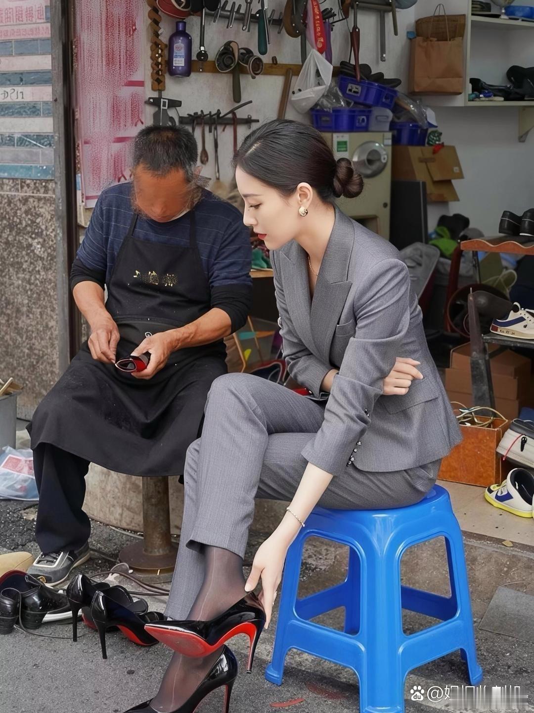 精致的妆容是工作，修补的皮鞋是生活