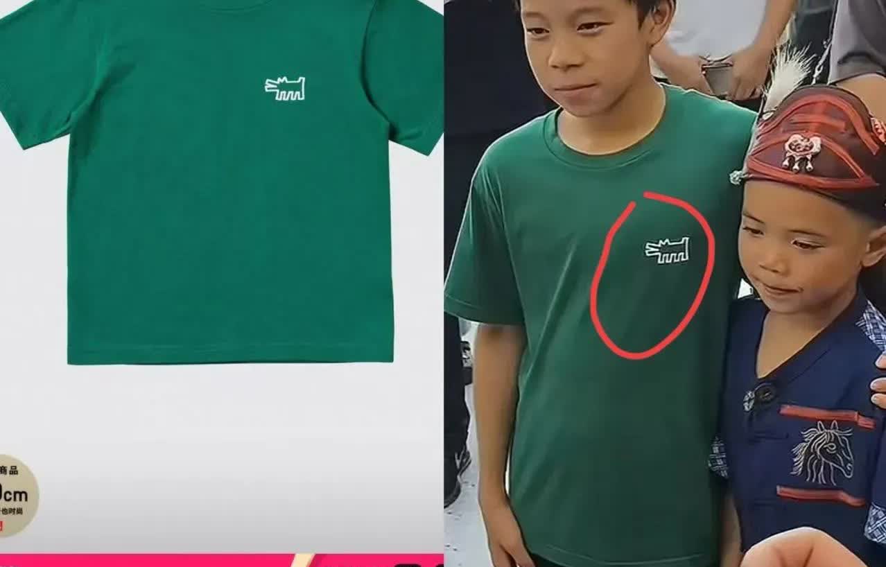 一件衣服倒让人看清了郭晶晶。她在贵州带着儿子参加非遗活动，孩子身上那件绿
