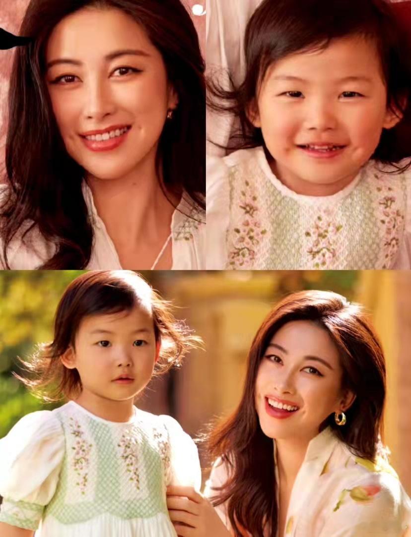 朱珠女儿遗传了她的梨涡！​​​