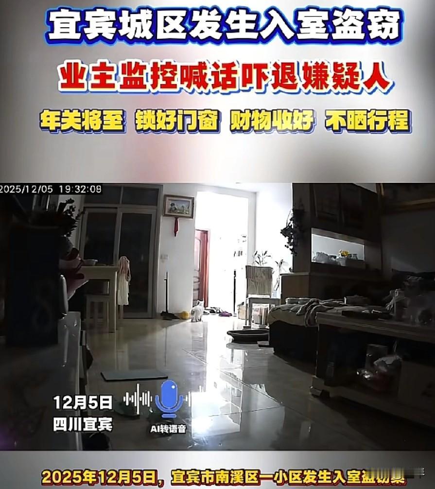 年关将至，宜宾这起入室盗窃案给所有人提个醒！2025年12月5日，宜宾南溪