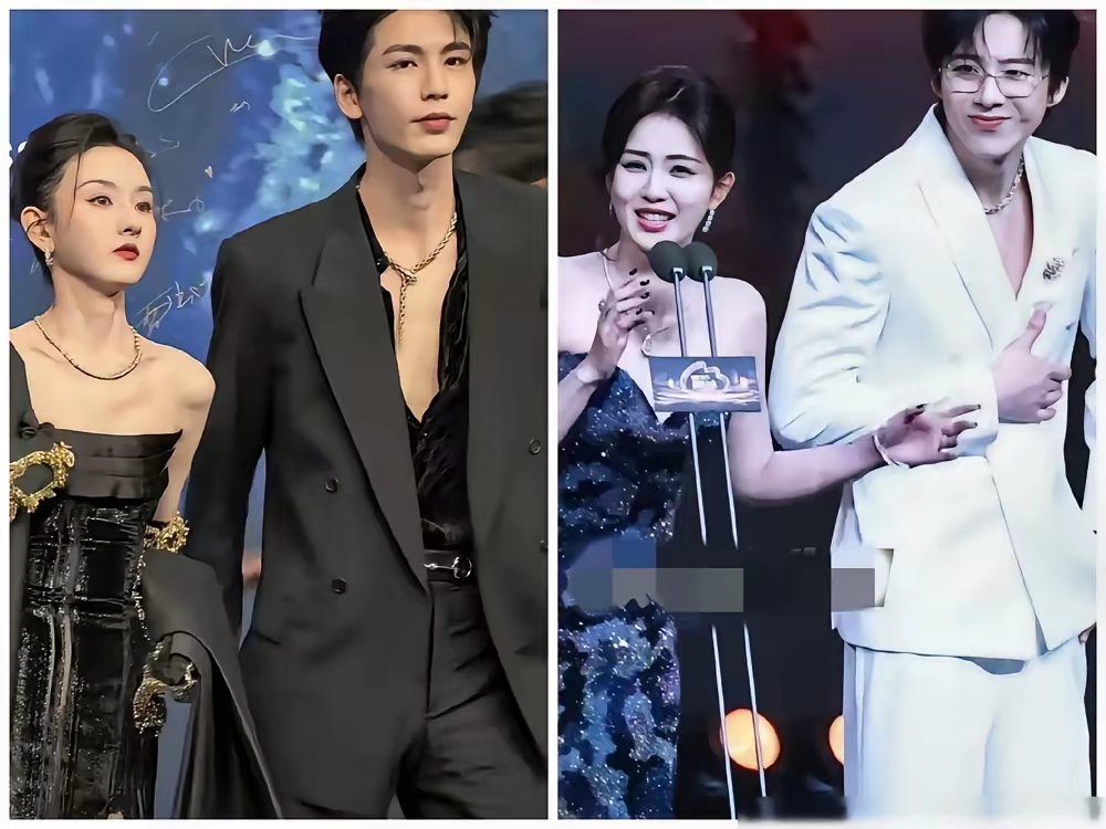 白鹿刘宇宁领奖，像过年走亲戚。红毯上，张凌赫宋祖儿冷艳高贵，白鹿刘宇宁这边画风突