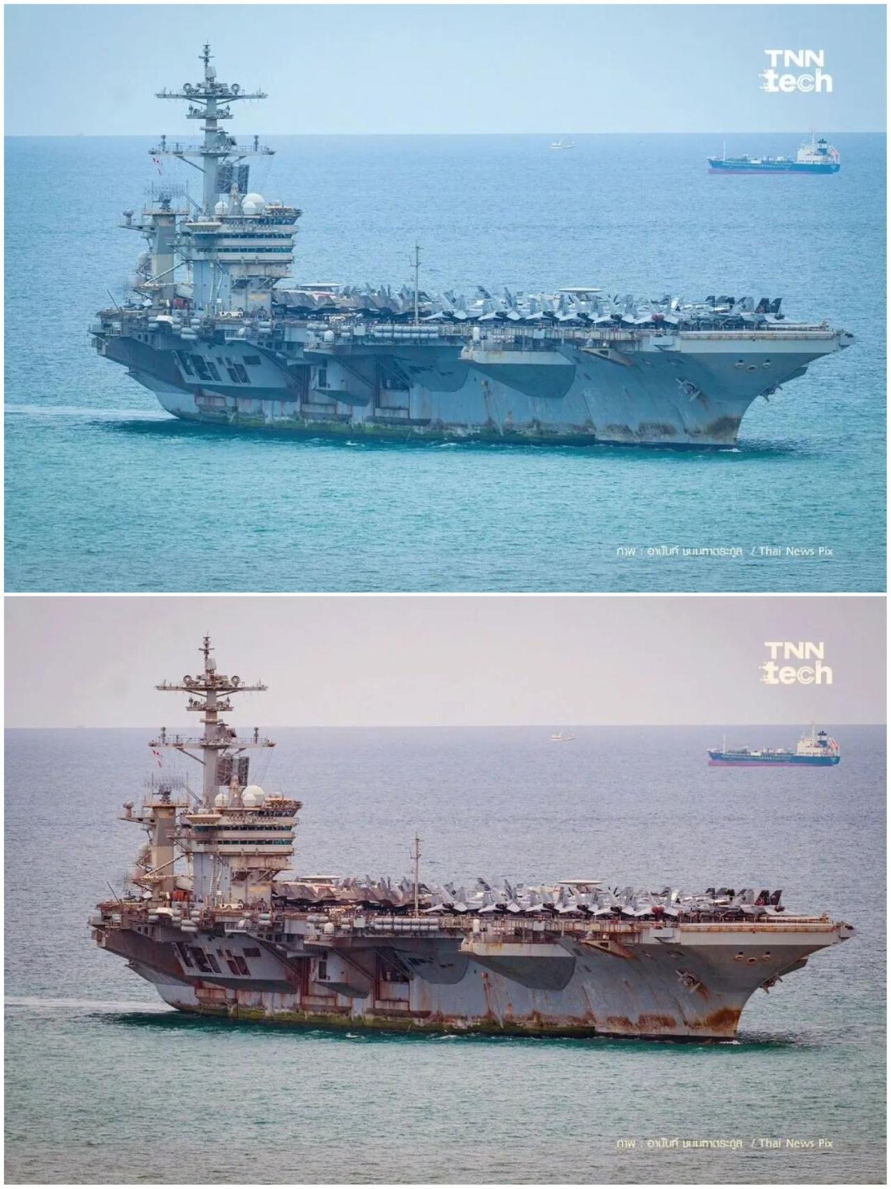 “堪比被伊朗C-802反舰导弹炸过一样：美军航母全身锈迹斑斑！”当地时间2026