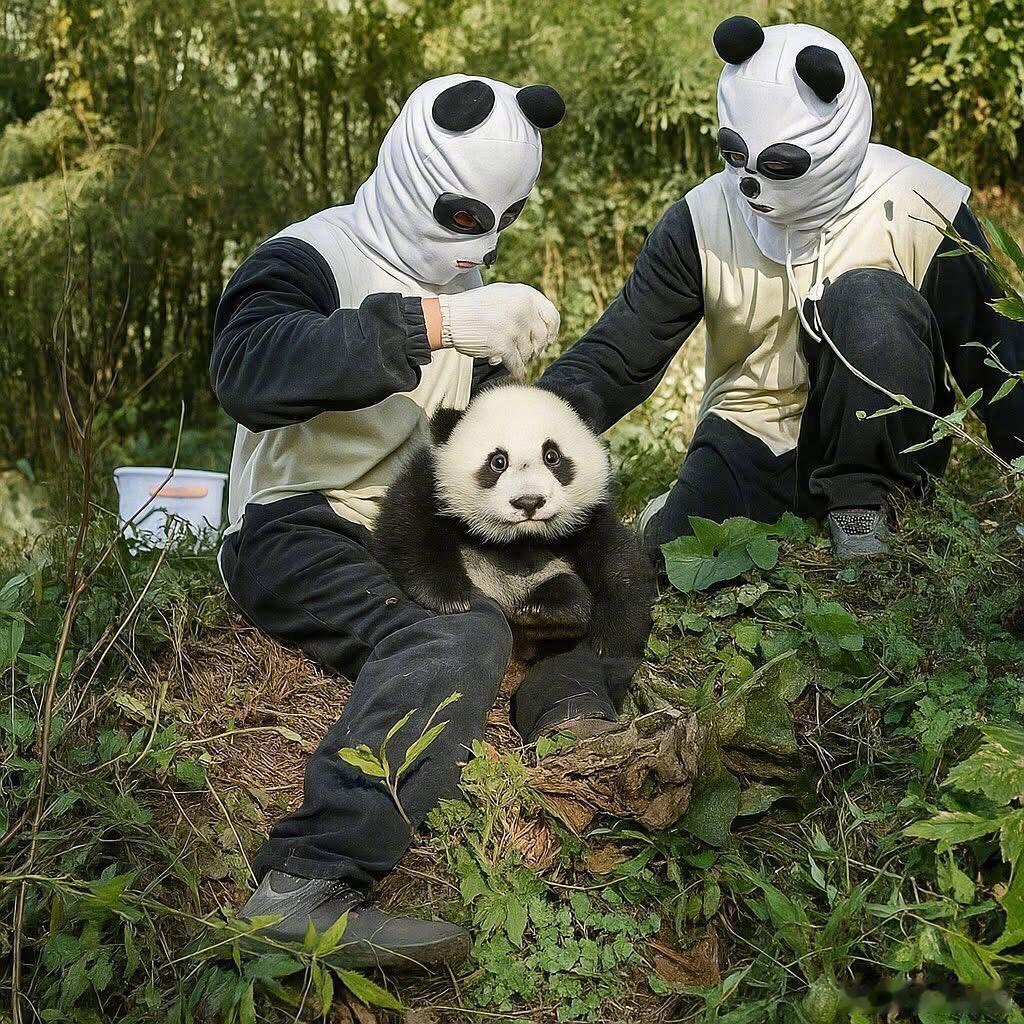 原来大熊猫真的是这么诊疗的吗，命好苦的样子[笑着哭]​​​