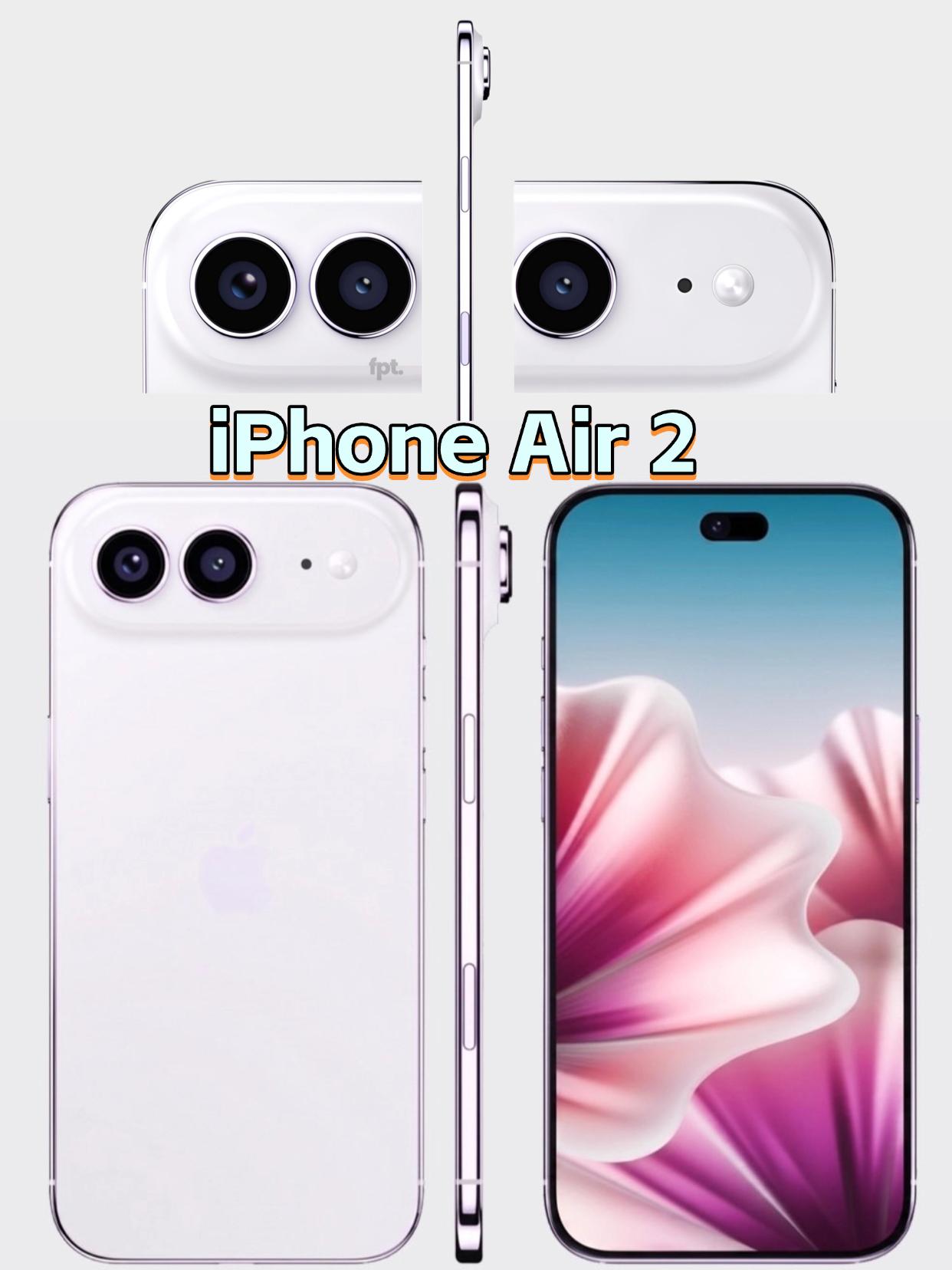 iPhoneAir2已经被曝光得七七八八了，外观设计大概就长这样，升级到双摄，