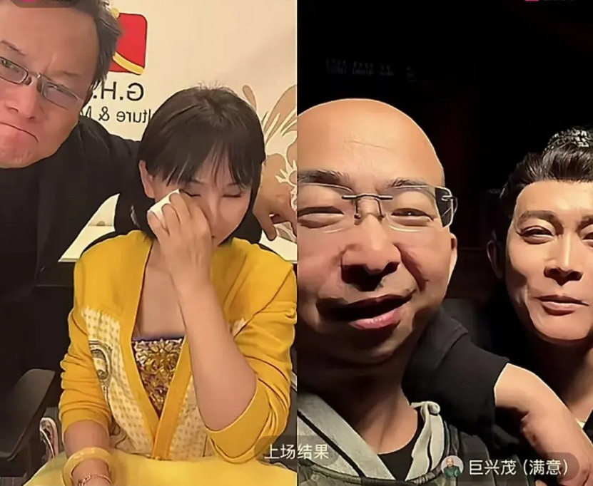 郭靖宇，岳丽娜夫妇直播跟巨兴茂连麦，当杨志刚出现在巨兴茂直播间的时候，岳丽娜已经