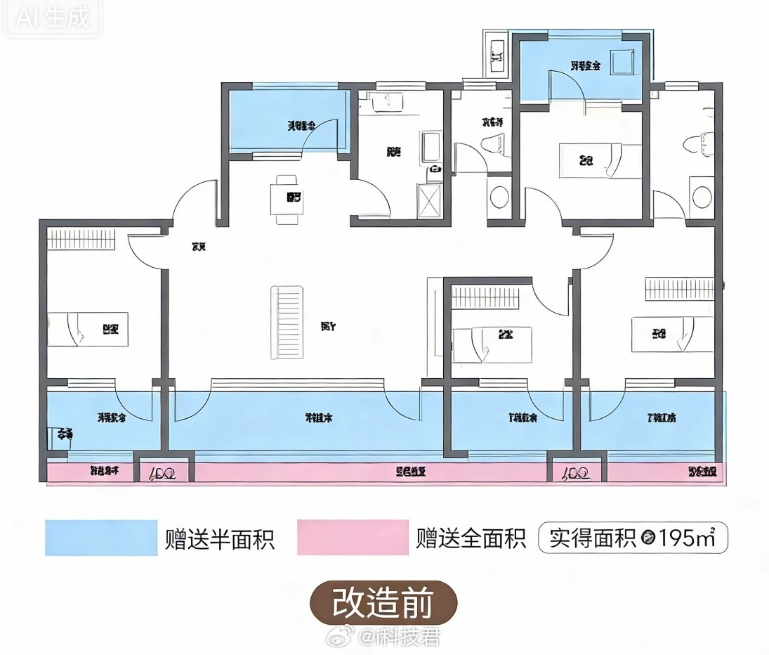奋斗的目标有了啊！今天看了一套房子，建筑面积165平，实用面积195平，都是落地