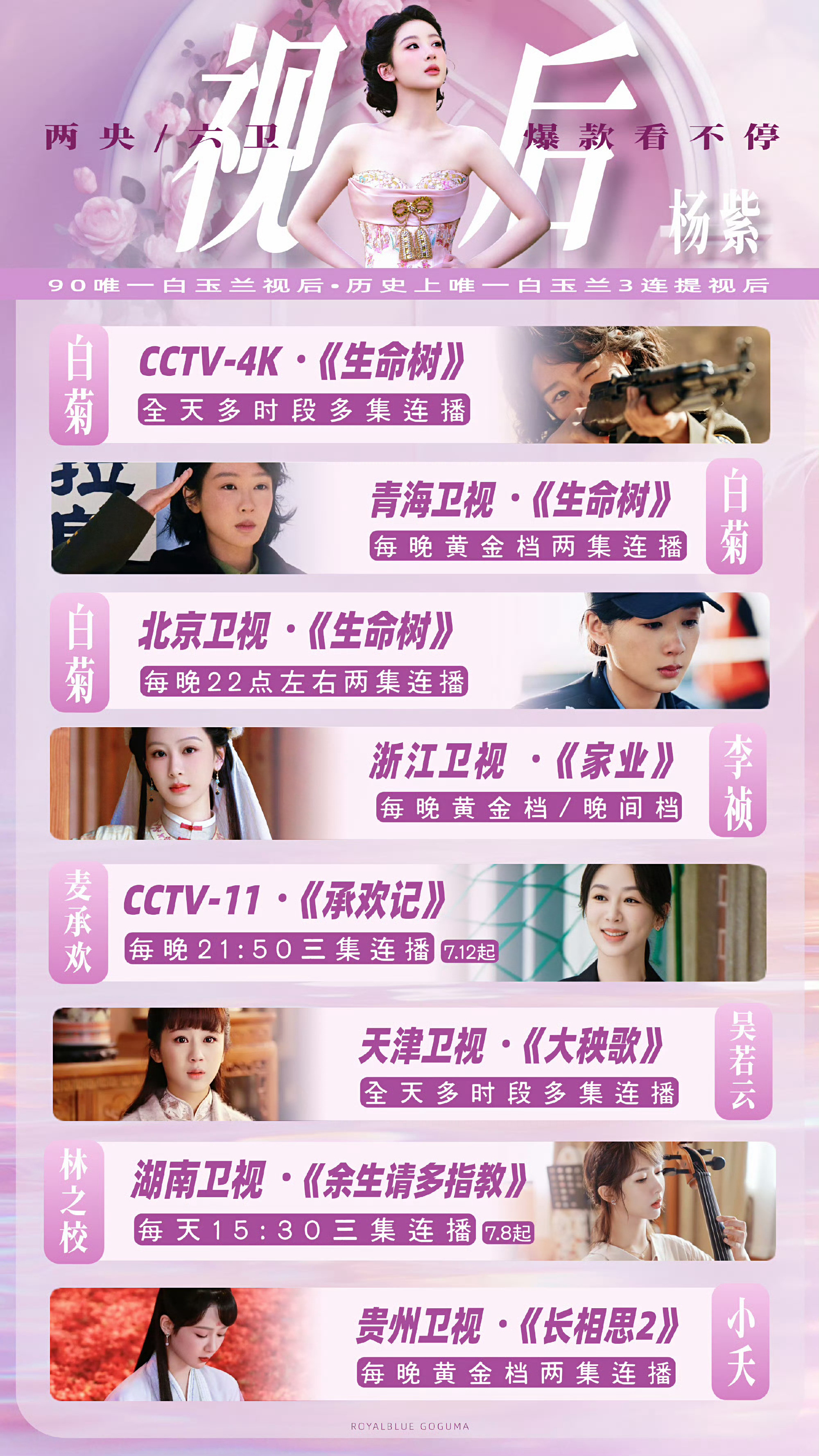杨紫杨紫白玉兰视后视后爆剧两央六卫，又一轮上星霸屏，大家都再去赏阅哦