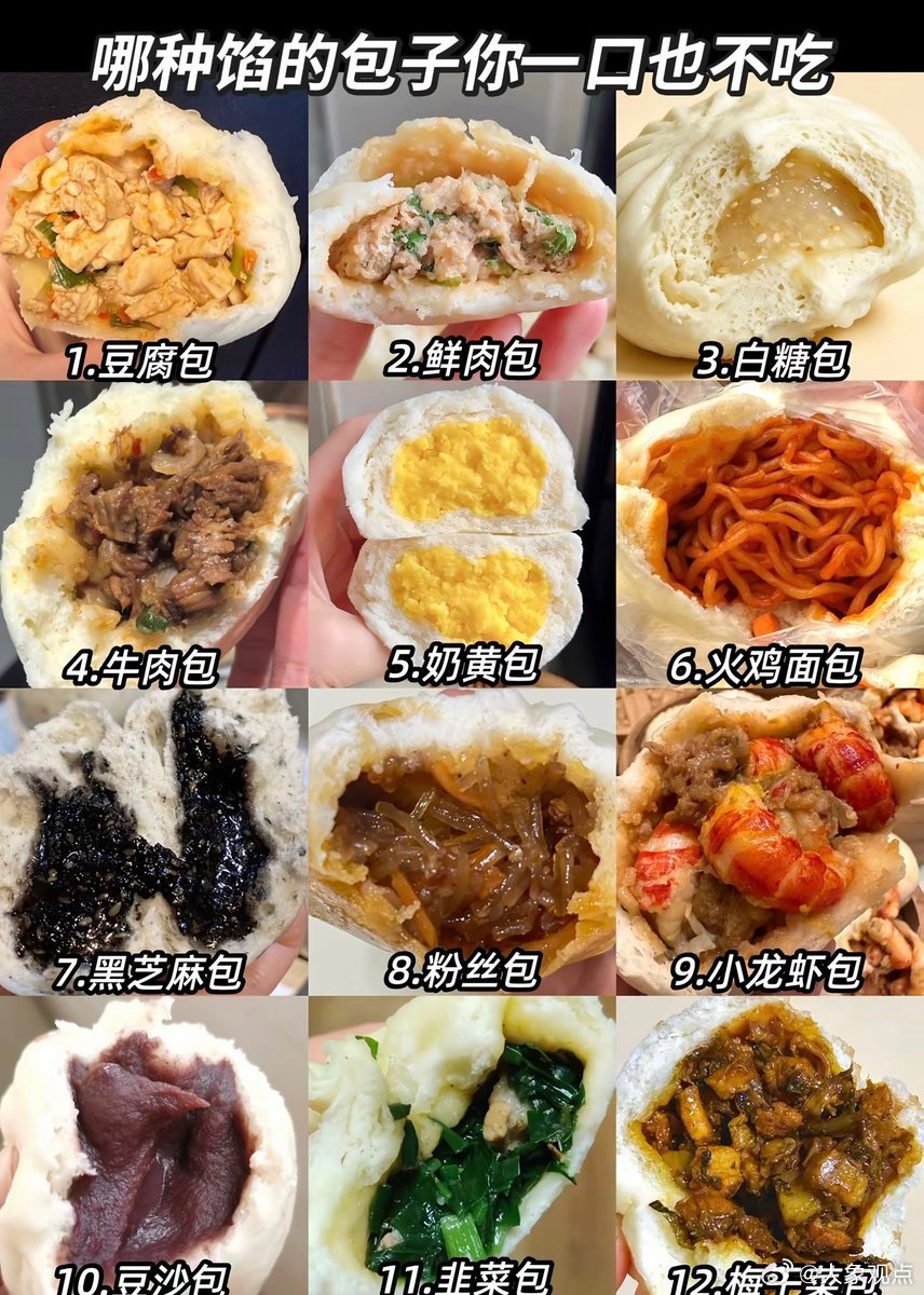 哪种馅的包子你一口都不吃? 我选择5 ​​​