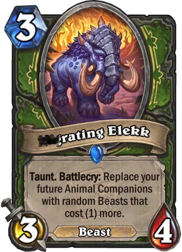 炉石传说猎人职业系列的7张新卡全公布，伙伴猎你觉得行吗？猎人传说随从，5费4/