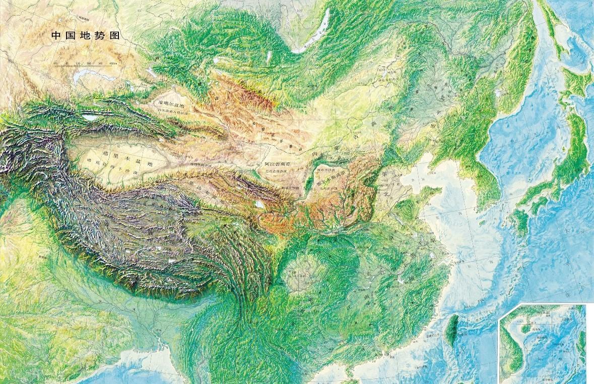 中国地势图