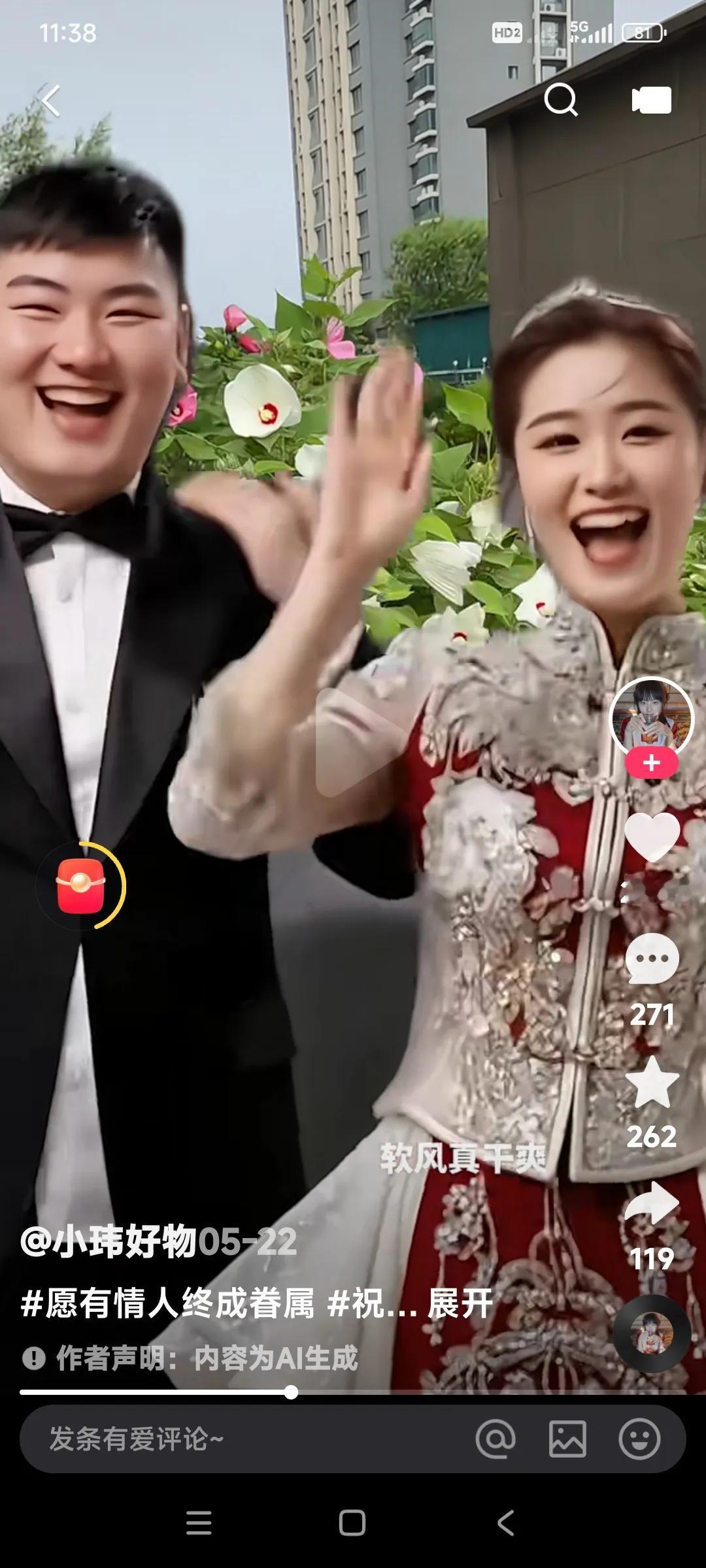 愿天下有情人终成眷属。朱小伟，陈萌。人品相貌，靓哥美女，两个人太般配了。