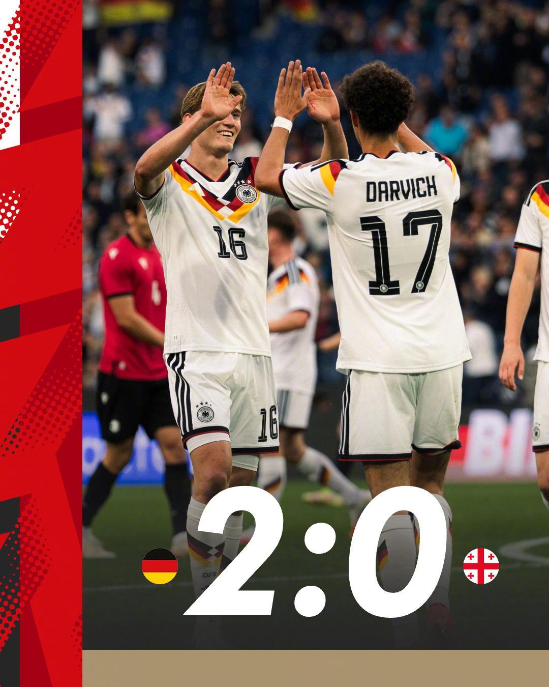 ✍️U21欧青赛预选赛最后一轮，佩契诺维奇梅开二度，德国队2️⃣-0️⃣击败格