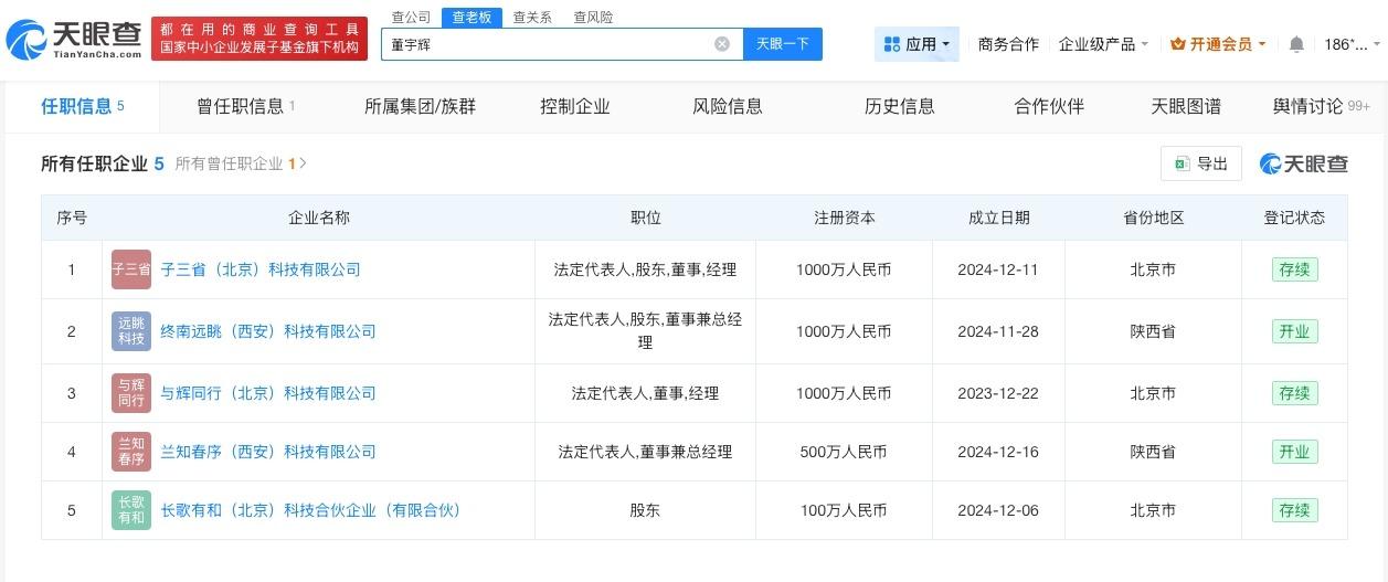 董宇辉持续掉粉董宇辉名下关联5家企业董宇辉称爆火的4年像活了40年6月9日，