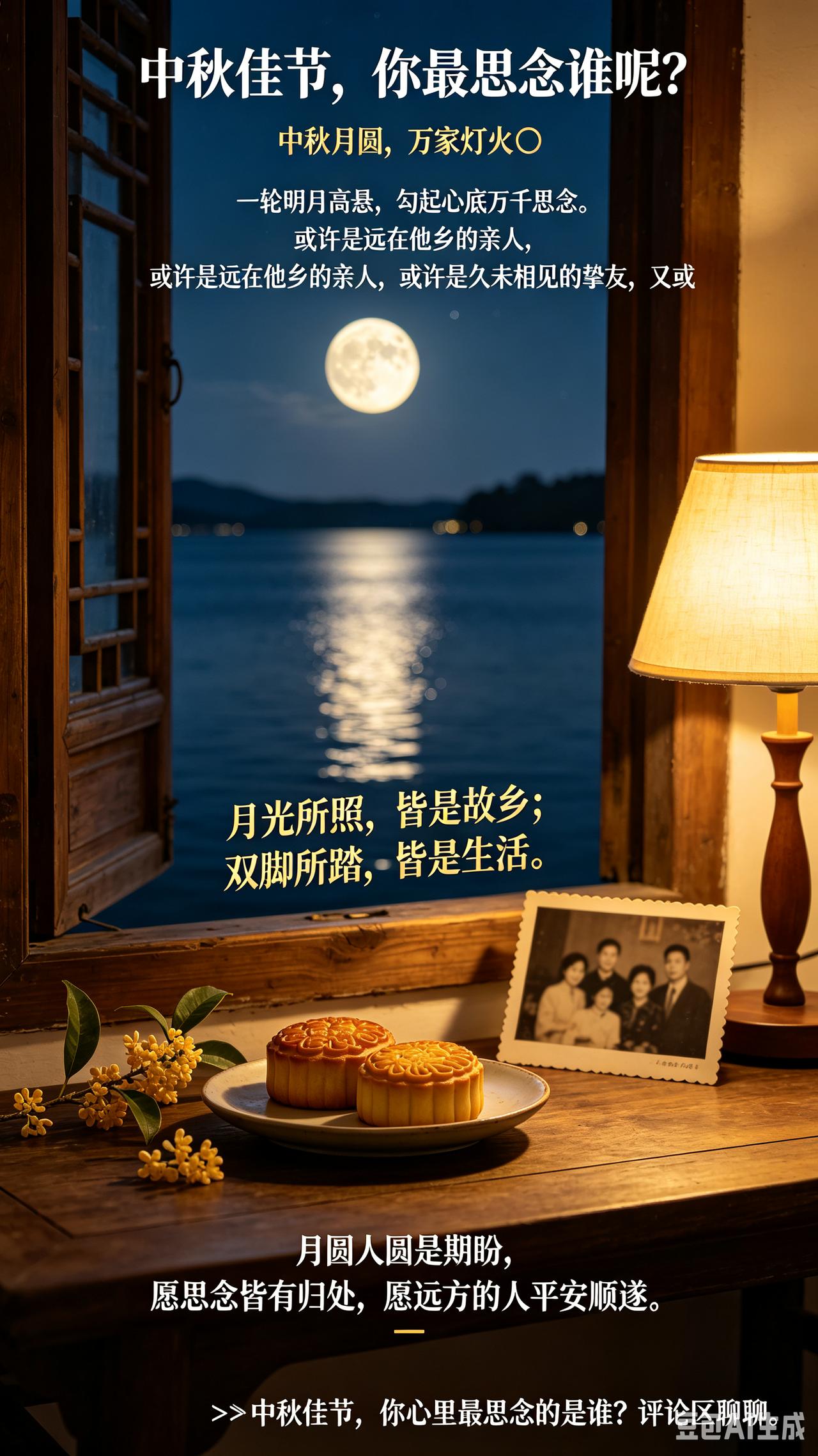 中秋佳节，你最思念谁呢？中秋月圆，万家灯火🌕。一轮明月高悬，勾起心底万千思念