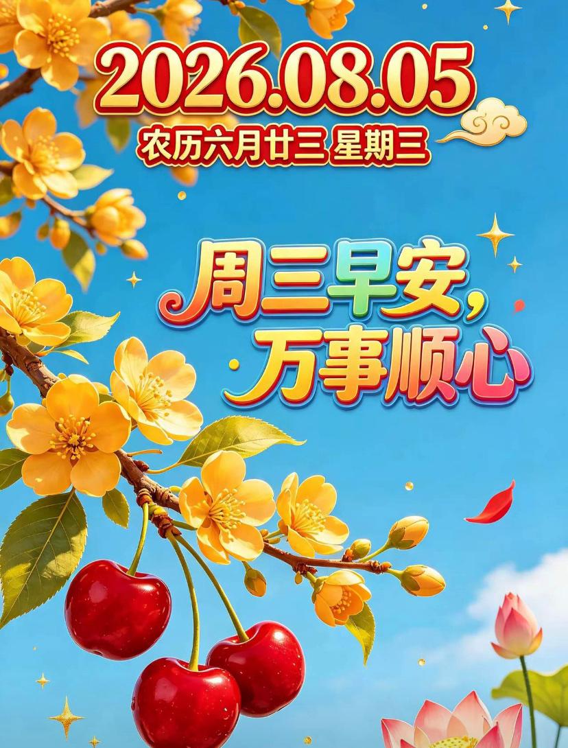 🌺2026./8月5日，周三早安，守得心静，迎来万事宽🌺☘️💐清晨荷风