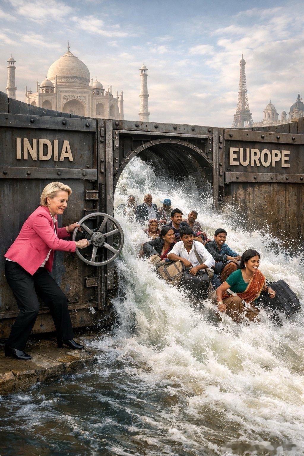 最让欧洲人破防的莫过于冯德莱恩那句“我们和印度有很多共通之处”，如今欧洲网民正忙