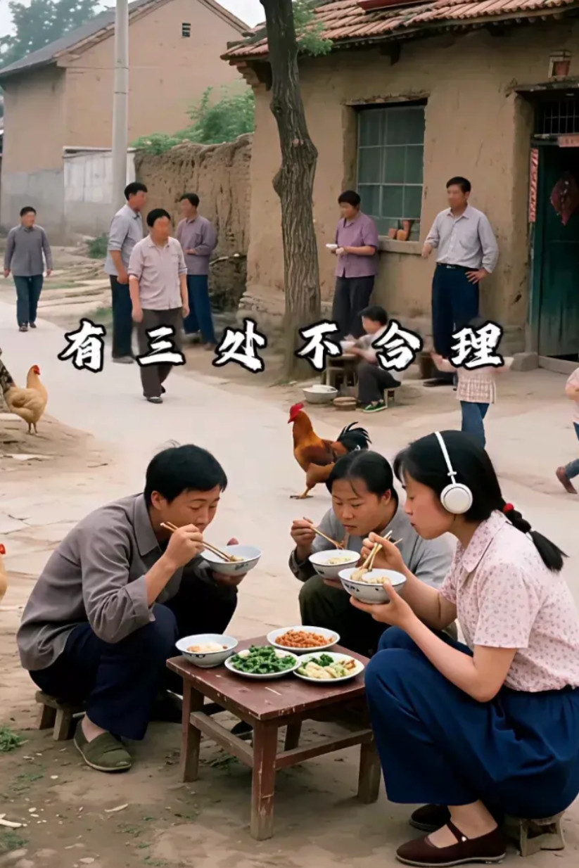 不懂就问，这图有哪三处不合理？80年代的图片！我就觉得耳机不合理！那个时候好像