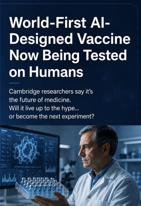 剑桥研究人员开发出他们称之为“首个人工智能完全设计”的疫苗——而且它已经在人体上