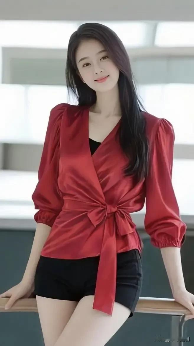 一袭红衫，热烈不张扬，温柔亦有锋芒国色天姿美女照玫瑰红装美女