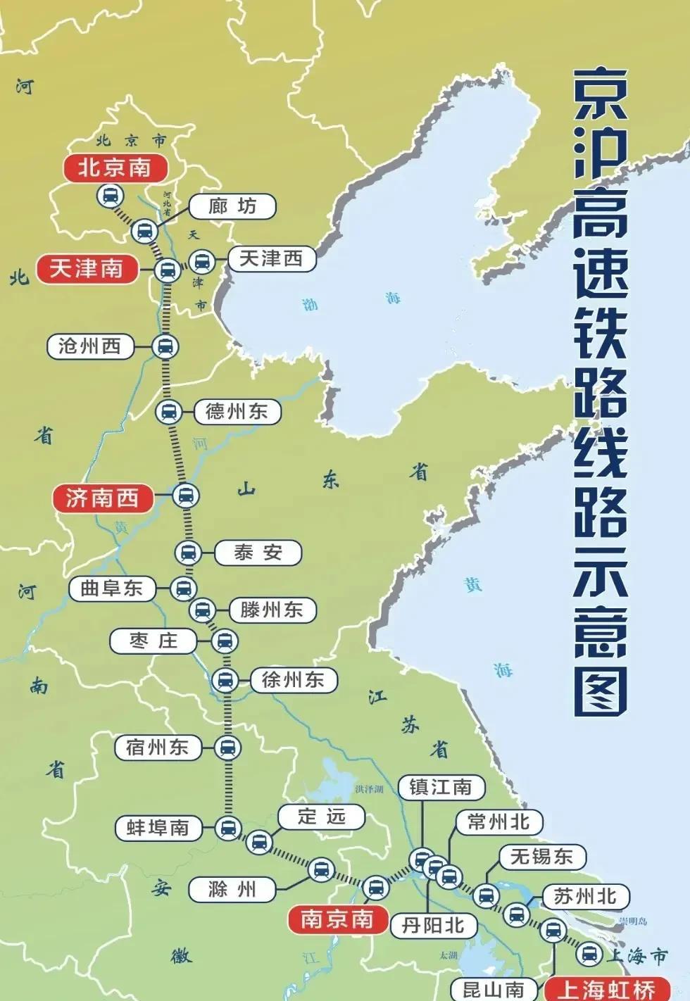南京的地位有多高？从京沪高铁的这个大拐弯就能看出来。京沪高铁到了江苏徐州后，按