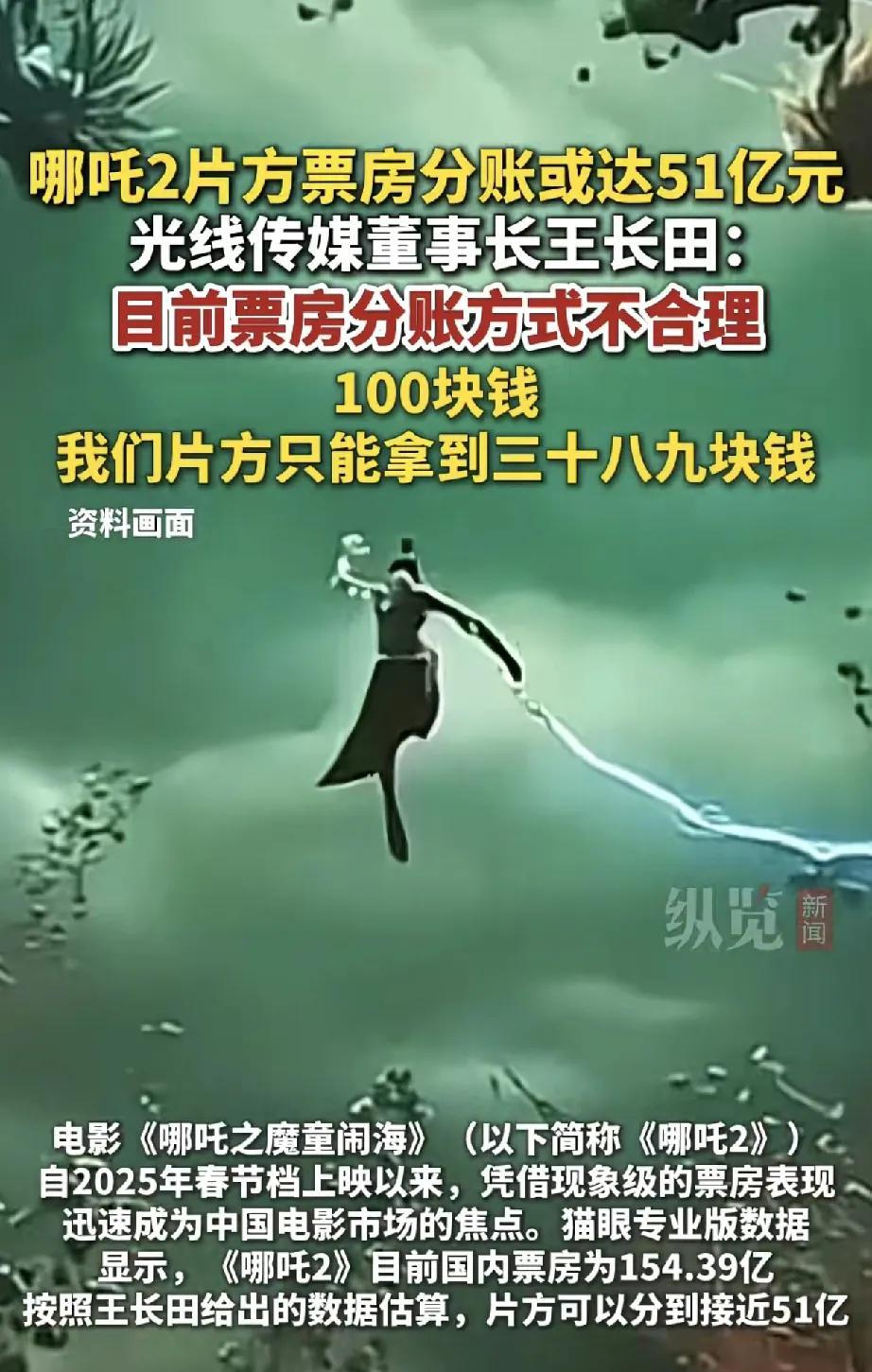 2025年6月15日，第27届上海国际电影节开幕论坛上，光线传媒董事长王长田关于