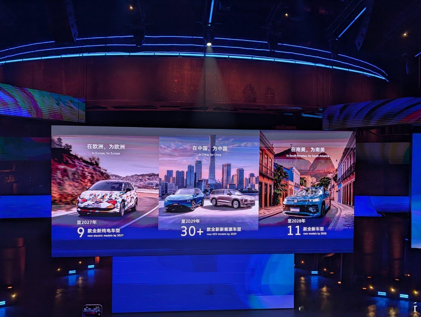 大众品牌今年在中国要上13款新能源车包括上汽大众、一汽大众和大众安徽。上汽大众以