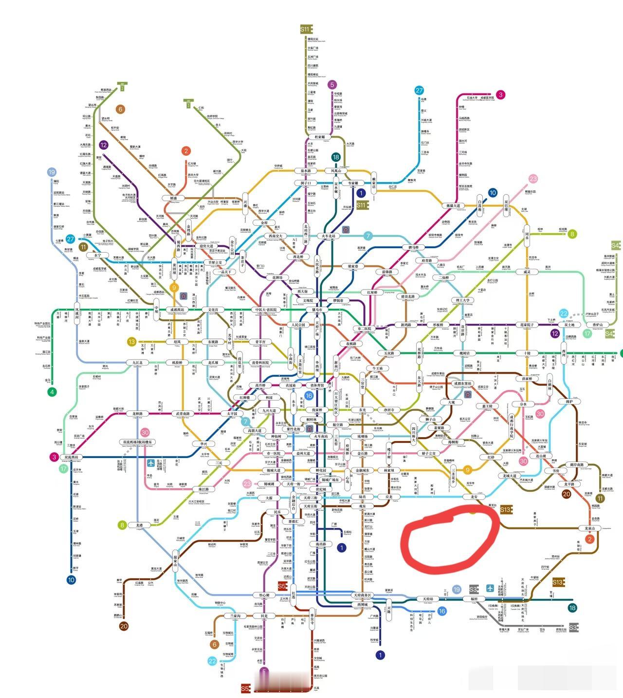 成都市地铁架空规划图，为啥有留白呢？