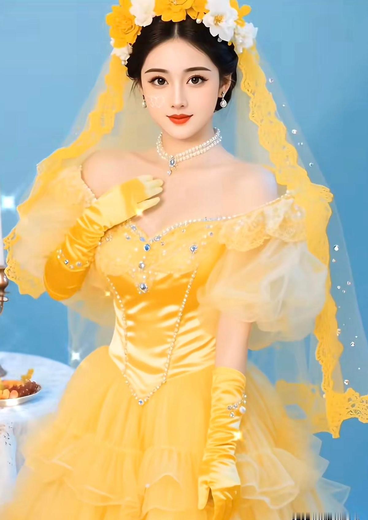 黄裙子一上身，人立马白了三分。不是染的，是光自己往你身上扑。香槟黄不是普通黄