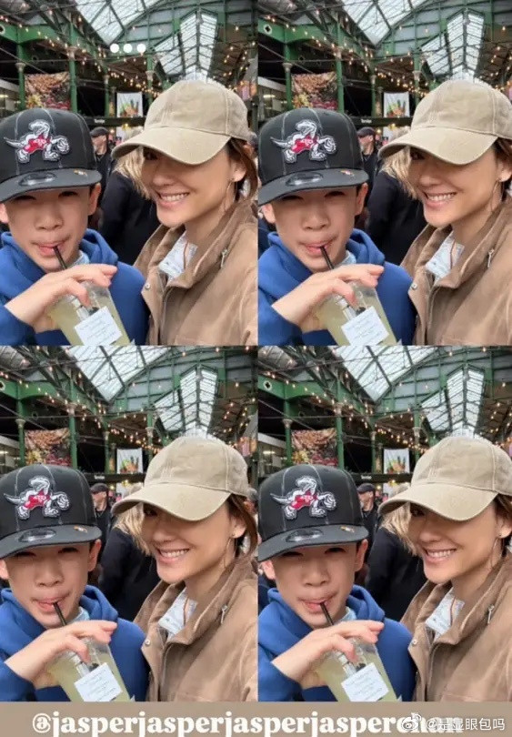 应采儿母子伦敦坐地铁，13岁jasper摘牙套帅，将在英国读书是学霸！