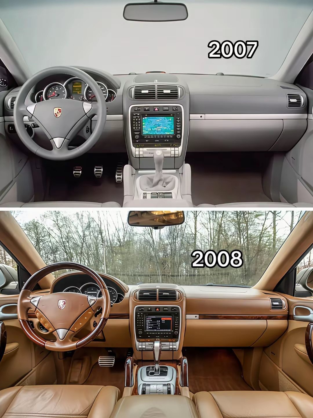 保时捷卡宴内饰进化过程（2001-2026）自2002年问世以来，内饰经历了