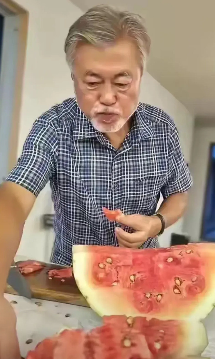 韩国总统退休就这待遇？今天刷到文在寅的退休生活，七十多岁的他，拿着一块瓤子发白