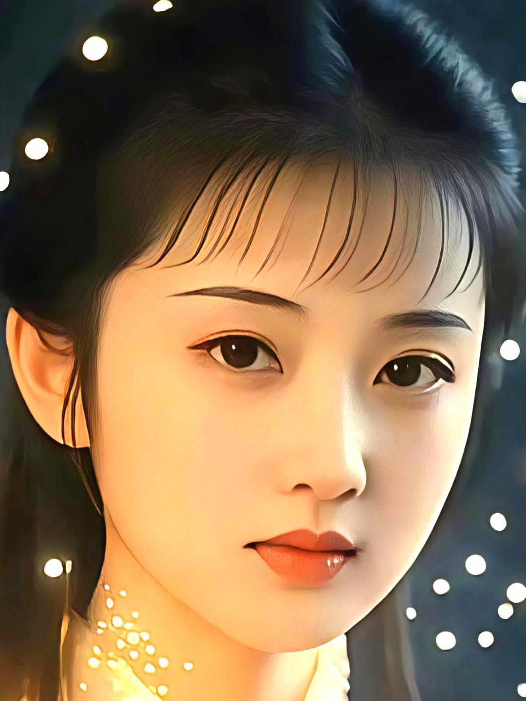 梦幻古风少女，温柔眼眸，唯美发饰，宛如画中仙子。