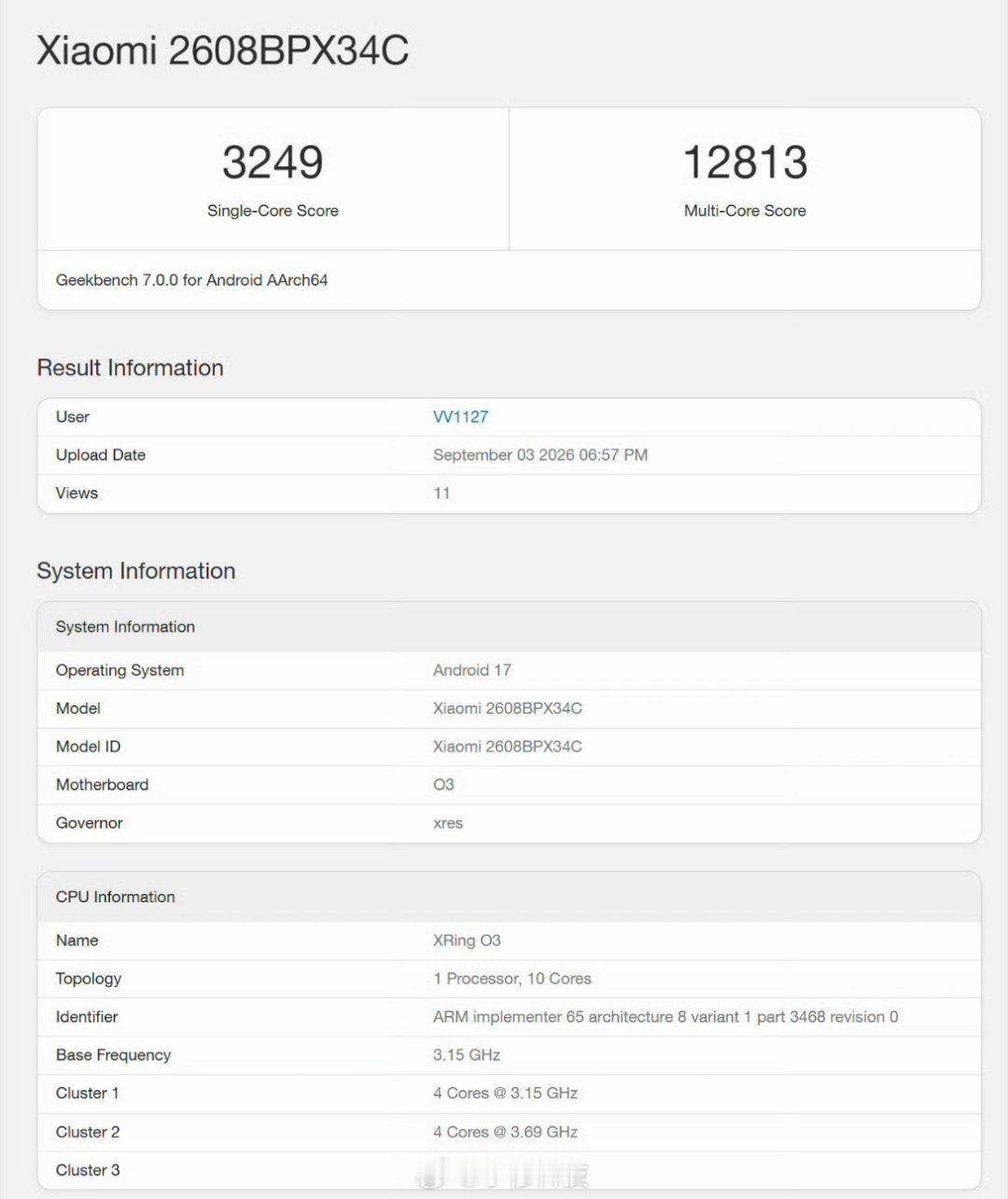 目前玄戒O3gb7跑分在3200/13000左右天玑9600Progb6跑分在3800/12000左