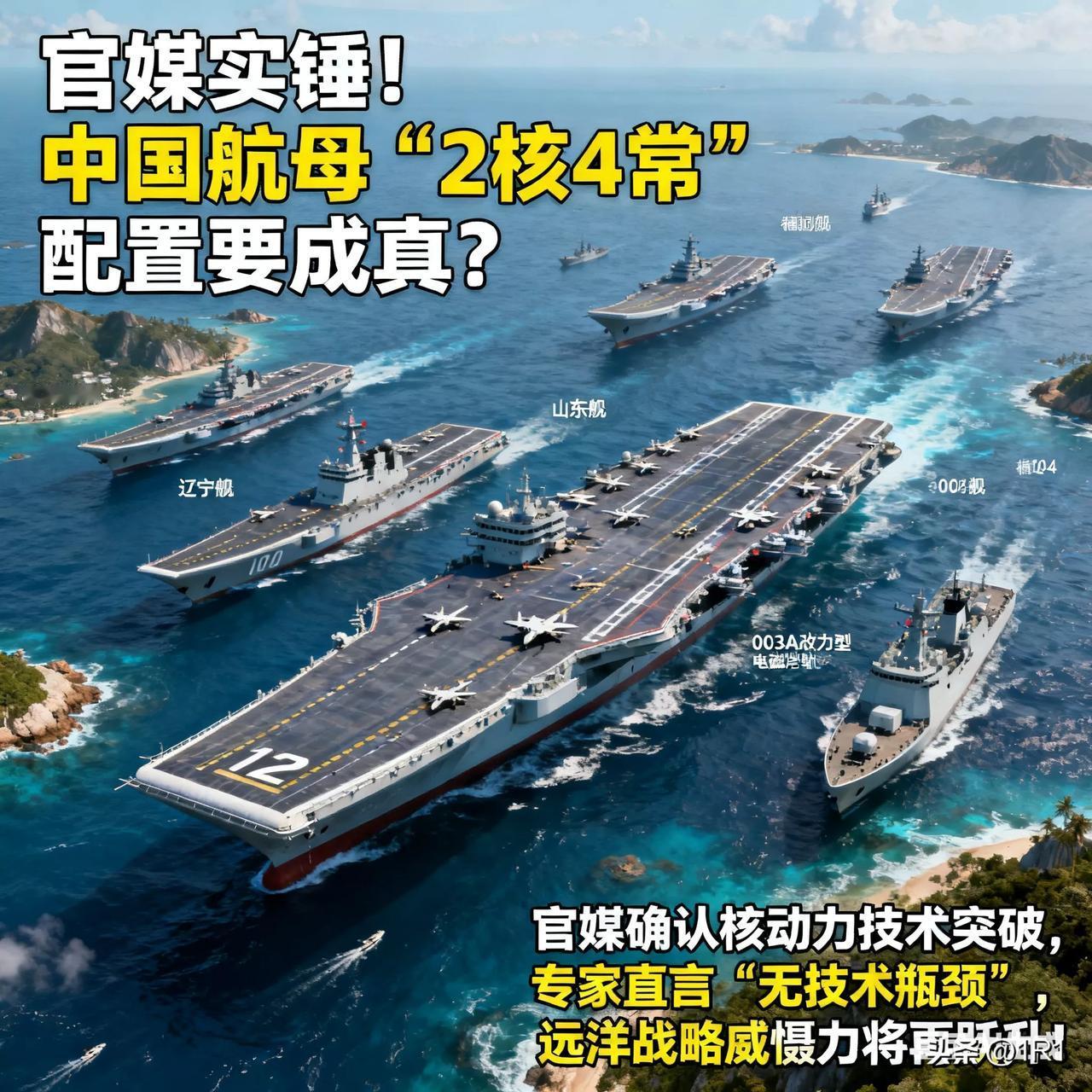 官媒实锤！中国航母“2核4常”配置要成真？中华网曝2035年前或建成6艘航