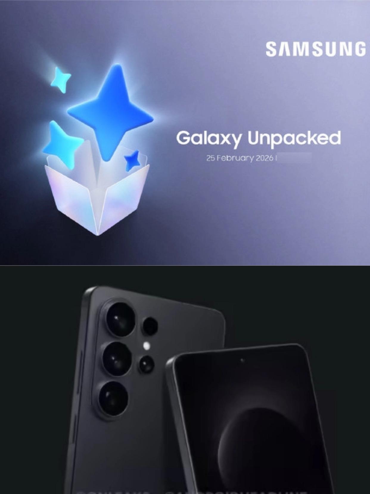 三星下一代旗舰GalaxyS26系列的发布会邀请函正式流出了——2月25日
