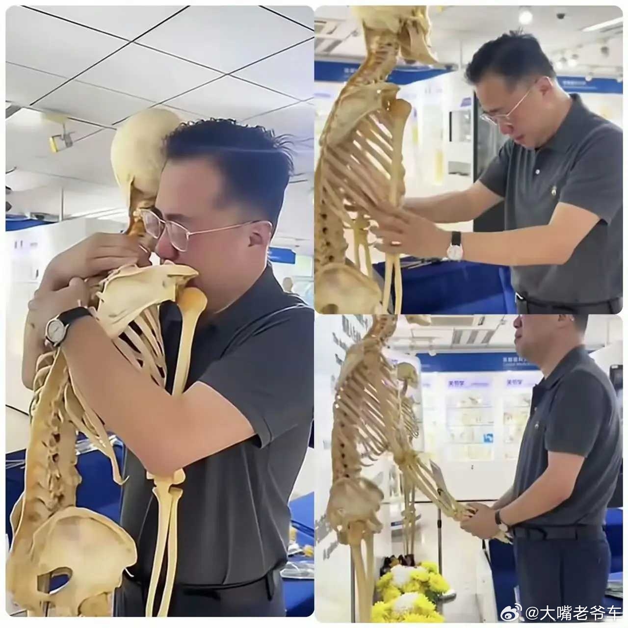 一个老院士最后的“贡献”首医大的解剖陈列厅里，学生韩炜对着一副骨骼标本，颤抖着抱