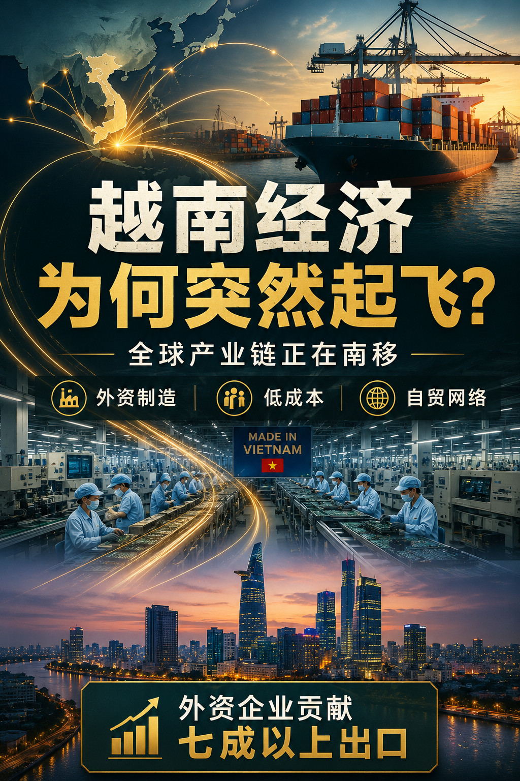 越南经济近年为何腾飞？Claude对此解答：越南这几年确境经济表现亮眼：2025
