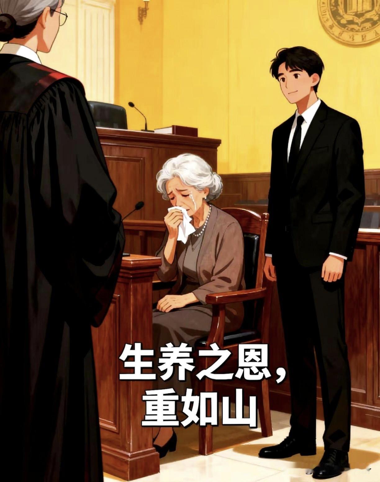 法庭上最扎心的一幕：儿子一句扯平，瞬间撕碎二十年养育情法庭上，儿子对母亲说