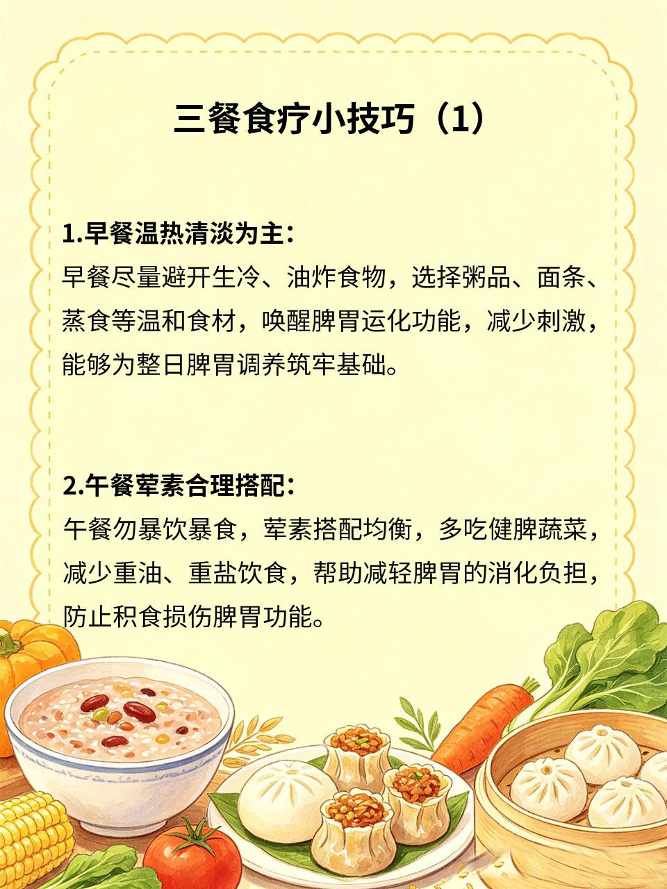 三餐食疗小技巧，脾胃越养越舒服脾胃变差大多是日常饮食细节不当导致🍽️，无需昂