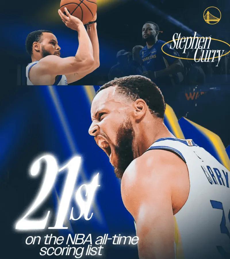 天呐！你敢信？库里NBA历史总得分，居然还不比威少，如今，才超越加内特，升至N