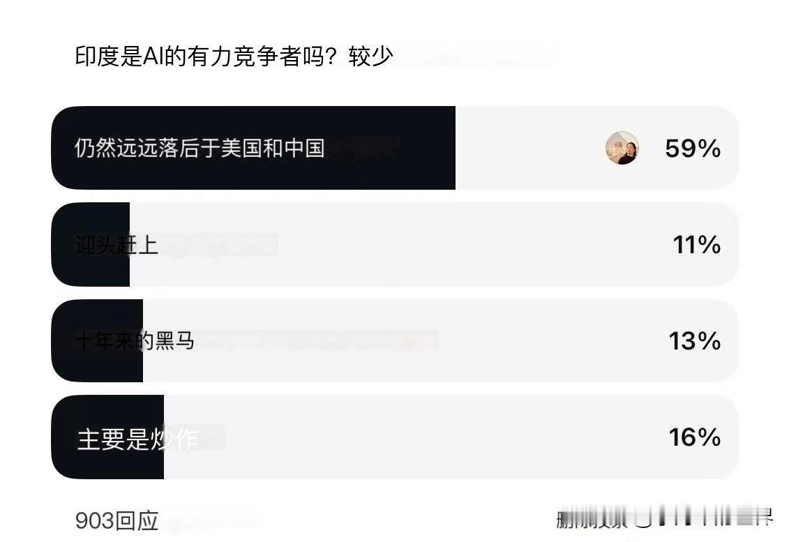 推特上的投票：印度是一个重要的AI玩家吗？注意看，这几个选项其实都没啥区别，