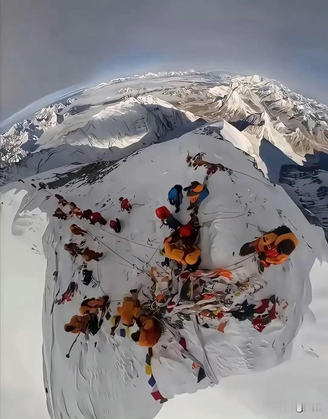 你知道这是哪里吗？这个世界最高的地方没想到竟然如此拥挤。