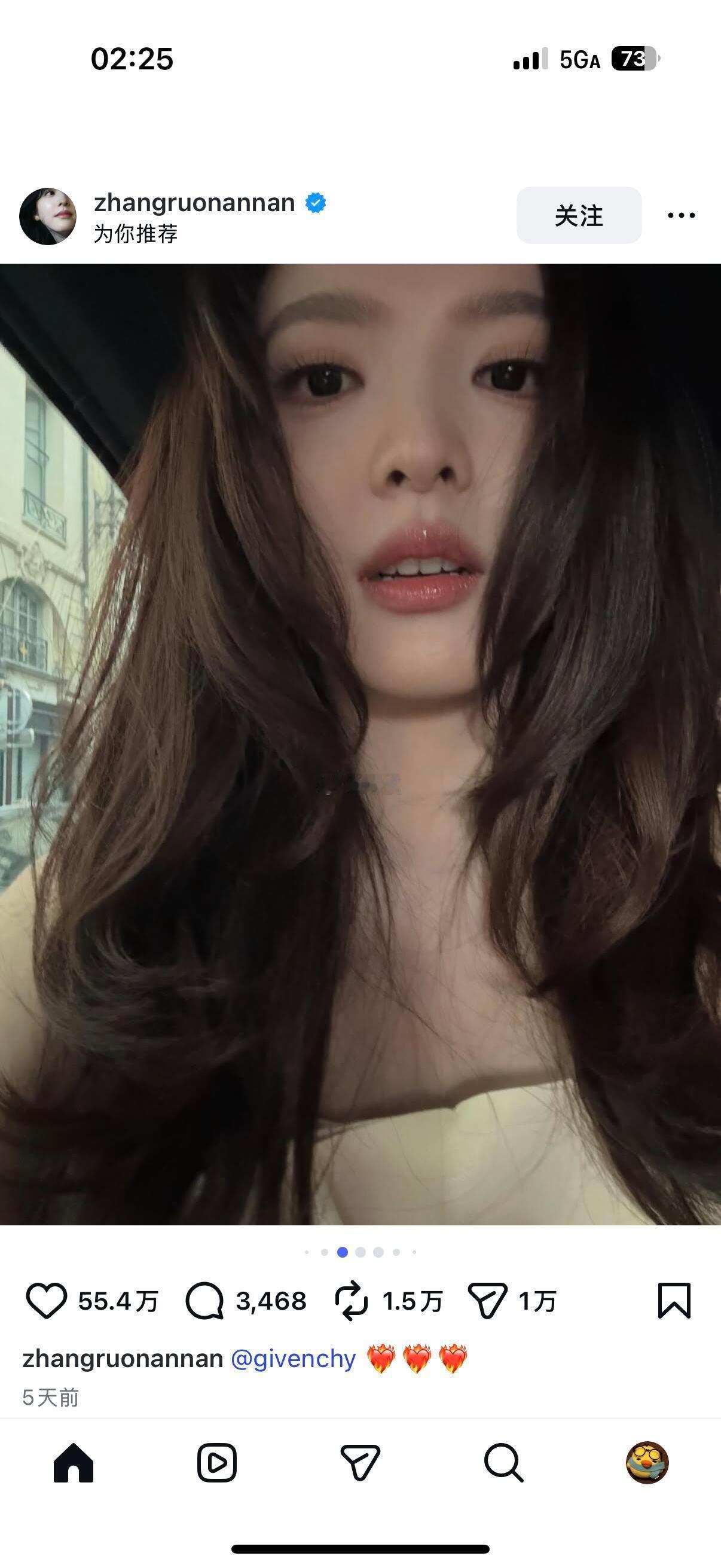 章若楠ins和抖音完全两个人…