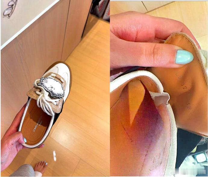 LV回应女子穿10分钟新鞋双脚受伤十分钟把脚磨破了，那证明确实是正品！