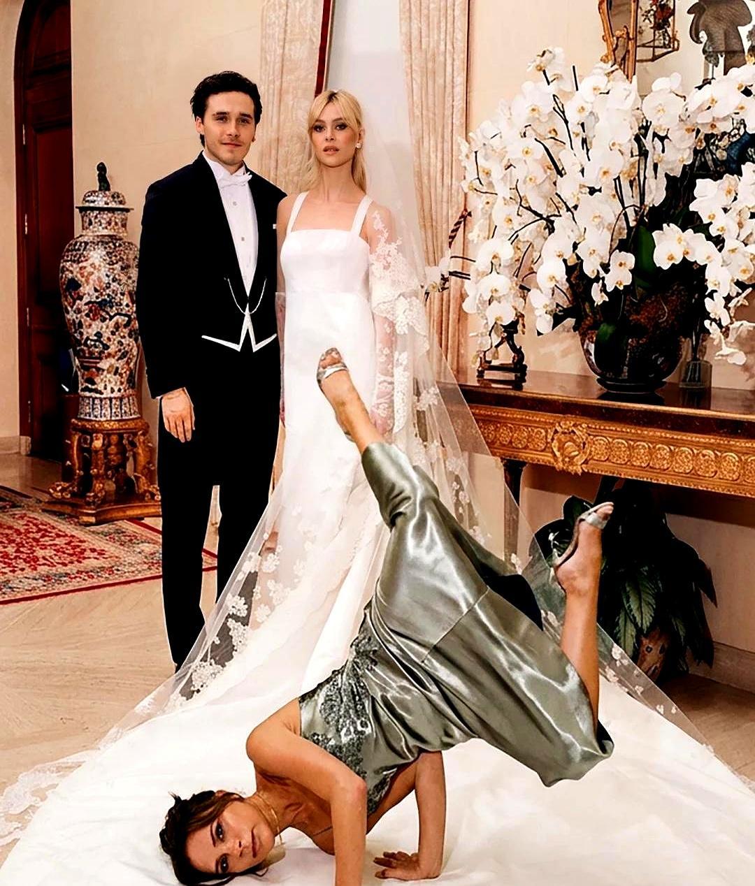 婚礼那天，布鲁克林刚想搂着新娘慢舞，老妈维多利亚被歌手一把推上台，拉丁鼓点一响，