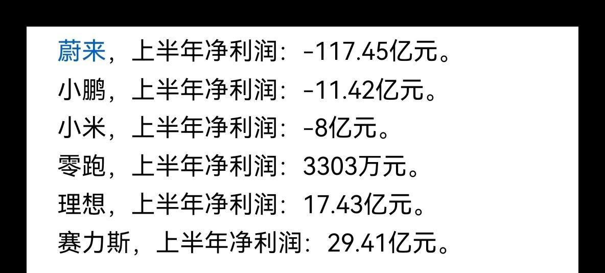 主流新势力车企都在走向盈利的路上了！蔚来差距还是有点大！看看主流新势力车企20