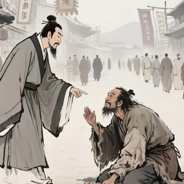 范蠡路过闹市，见一乞丐身怀绝技却甘愿乞讨，他立马下车磕头：先生救我！乞丐冷笑：你