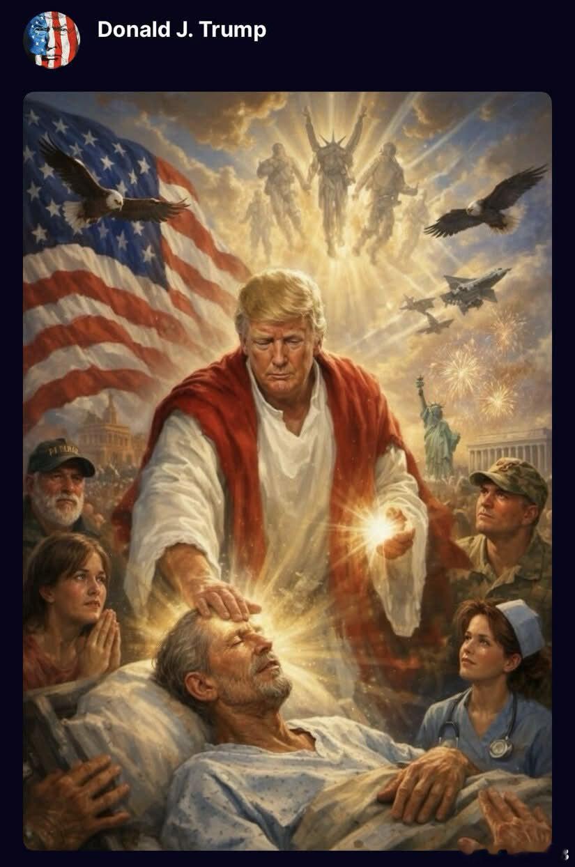 美国特朗普总统发图，亲自宣布自己是，你懂的。特朗普总统既然宣布自己功力强大，那就