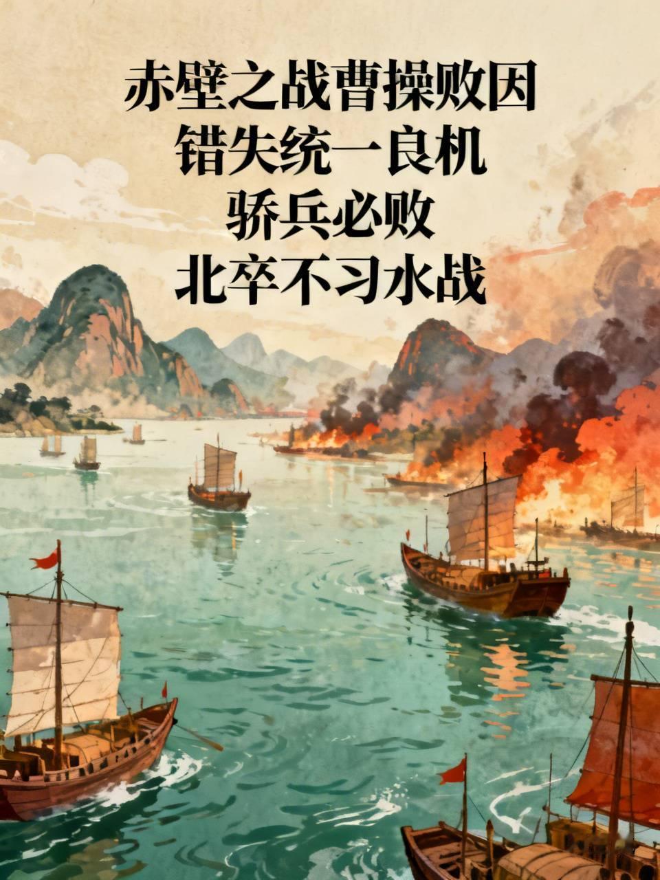 赤壁之战中，曹操为何失败？曹操最核心的损失，是直接错失了提前统一